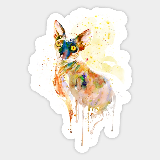 Colorful Sphynx Cat Sticker by Marian Voicu